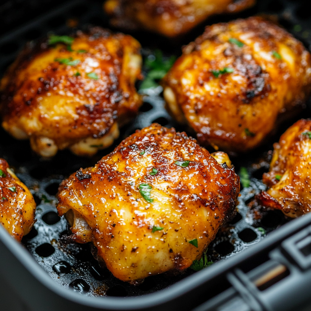 Chicken thighs in air fryer – crispy and juicy